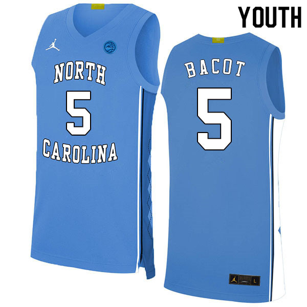 2020 Youth #5 Armando Bacot North Carolina Tar Heels College Basketball Jerseys Sale-Blue - Click Image to Close